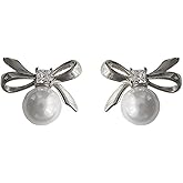 Bow Stud Earrings for Women pearl bow earrings Daily Jewelry Accessory Valentines Day Gifts