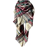 Women's Scarf Shawl Wrap Knit Cashmere Feel Long Soft Plaid Tartan Triangle Winter Fall Blanket Women's Scarf Shawl Wrap Knit Cashmere Feel Long Soft Plaid Tartan Triangle Winter Fall Blanket