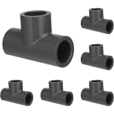 Klyyo Clyro 6 pack Schedule 80 PVC Pipe Fitting Tee, 3/4" Socket, Compatible with 801 Series, Heavy Duty Gray PVC Tee for Industrial, Irrigation &amp; Plumbing Applications