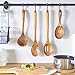 Wooden Spoons, Faay 3-In-1 Handcrafted Teak Kitchen Utensils Including Mixing Spoon, Slotted Spoon and Rice Paddle, 100% Eco Friendly, Non Toxic & Durable Wood Utensil Set w Ergonomic Long Handles