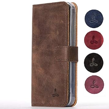 Snakehive iPhone SE / 5S Schutzhülle/Klapphülle echt Leder Kartenfach mit Standfunktion, Handmade in Europa Bye iPhone SE / 5
