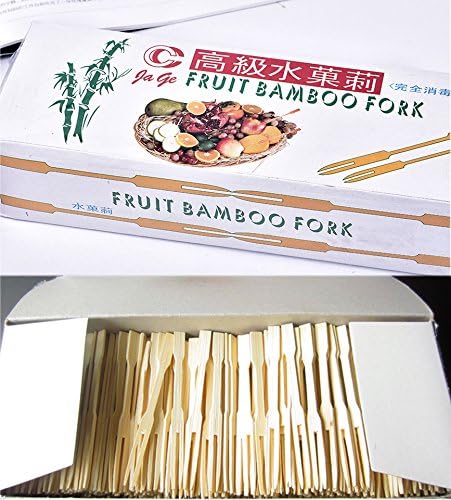 900 Pieces - 3.5" Fruit Bamboo Fork,AFYBL Mini Pastry Skewers Cocktail Appetizer Dessert Picks for Party, Banquet and Daily Life