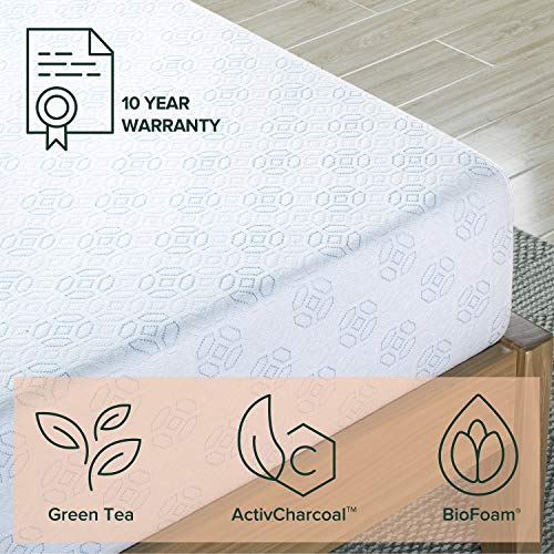 ZINUS 8 Inch Green Tea Cooling Gel Memory Foam Mattress, Twin