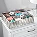 mDesign Large Fabric Dresser Drawer/Closet Storage Organizer for Bedroom - 16 Compartments Hold Lingerie, Bras, Socks, Leggings, Clothes, Ties, Scarves, Spira Collection, 2 Pack, Taupe/Natural Chevron