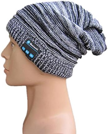 Chic Warm Sport Knit Caps Detachable Gorro Cap Wireless Bluetooth Phone PAD Laptop Music Hat (Grey)