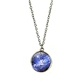 JczR.Y Crescent Constellation Necklace & Leather Bracelet Set - Vintage Zodiac Jewelry For Women Men