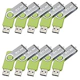MECO 10Pcs 8GB 8G USB 2.0 Flash Drive Memory Stick Fold Storage Thumb Stick Pen Swivel Design Green