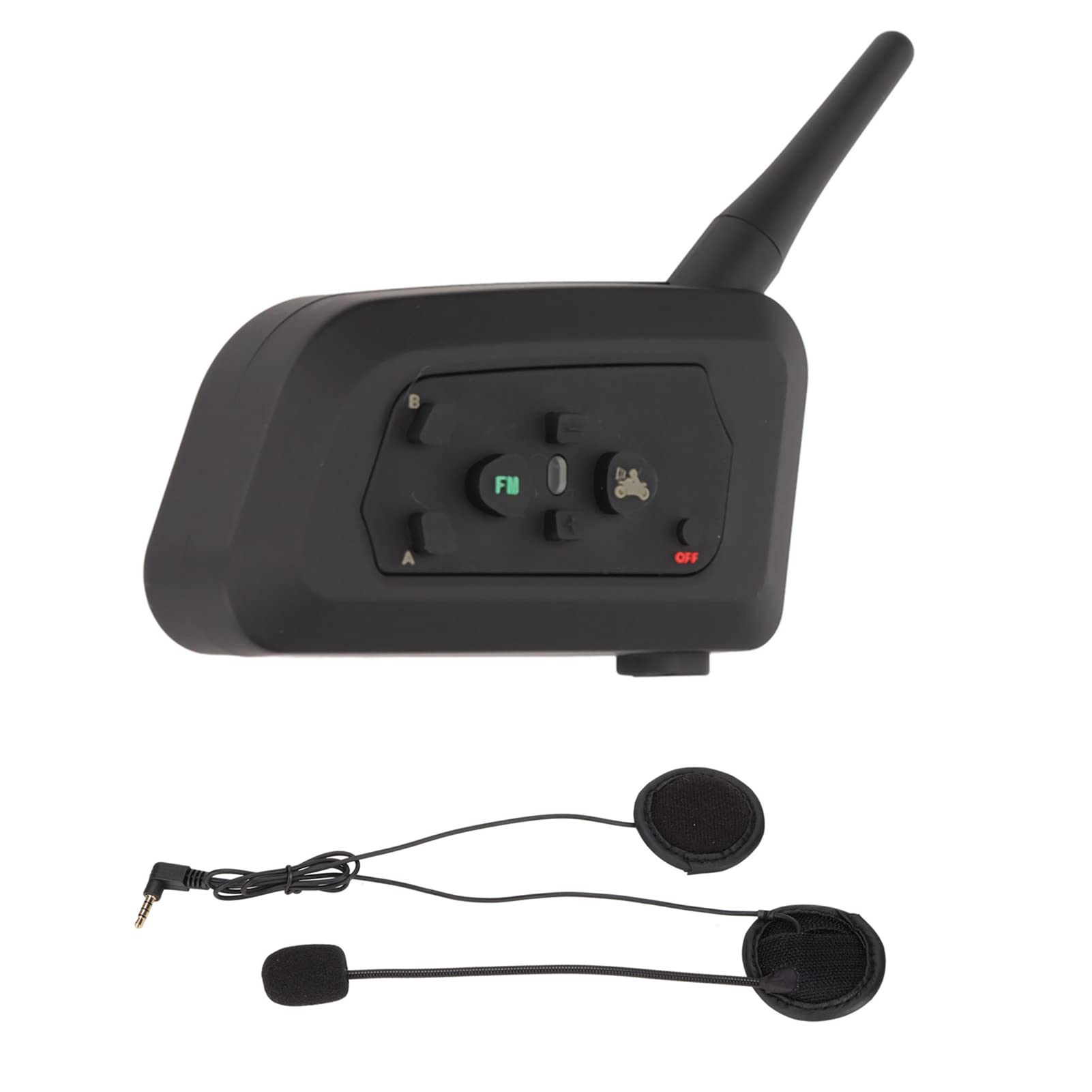 Annadue Motorbike Helmet Bluetooth Intercom, V4 1200m Motorcycle Bluetooth Headsets 4 Riders Communication System Wireless Interphone Headset Kit, MP3/FM Radio/GPS/Hand Free