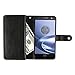 NEXTKIN Case Compatible with Motorola Moto Z Force Droid Edition / Z2 Force, Leather Dual Wallet TPU Cover, 2 Large Pockets Double Flap, Multi Card Slots Snap Button Strap for Moto Z Force - Black