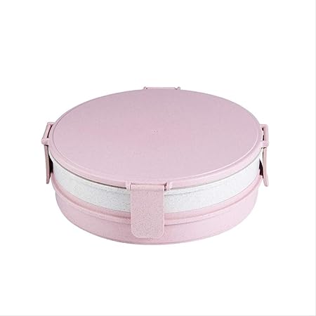 KWOSJYAL Caja Redonda de plástico con Doble Caja de Frutas para Guardar Alimentos con Tapa de Nuez de Polvo extraíble [B]: Amazon.es: Hogar