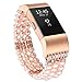 fastgo Compatible for Fitbit Charge 2 Bands, Bling Jewelry Bracelets Elastic Stretchy Replacements Band/Strap Compatible for Fitbit Charge 2 HR2 Bands for Women/Girls Fitness Smart Watch