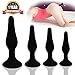 Anals Plug - Saiksi 4 Pcs Naughty Butt Plug Kit - 100% Medical Grade Silicone (Black)