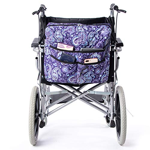 Wheelchair Backpack Bag, Black Wheel Chair Storage Tote Accessory for Most Scooters, Walkers, Rollators - Manual, Powered or Electric Wheelchairs, Travel Messenger Backpack GJB220 - Thumbnail 7