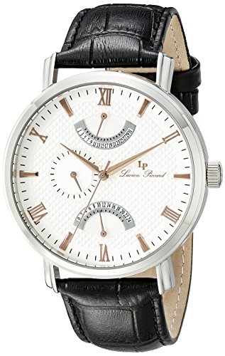 Lucien Piccard Men's LP-10340-02S-RA Verona Stainless Steel Watch with Black Leather Band