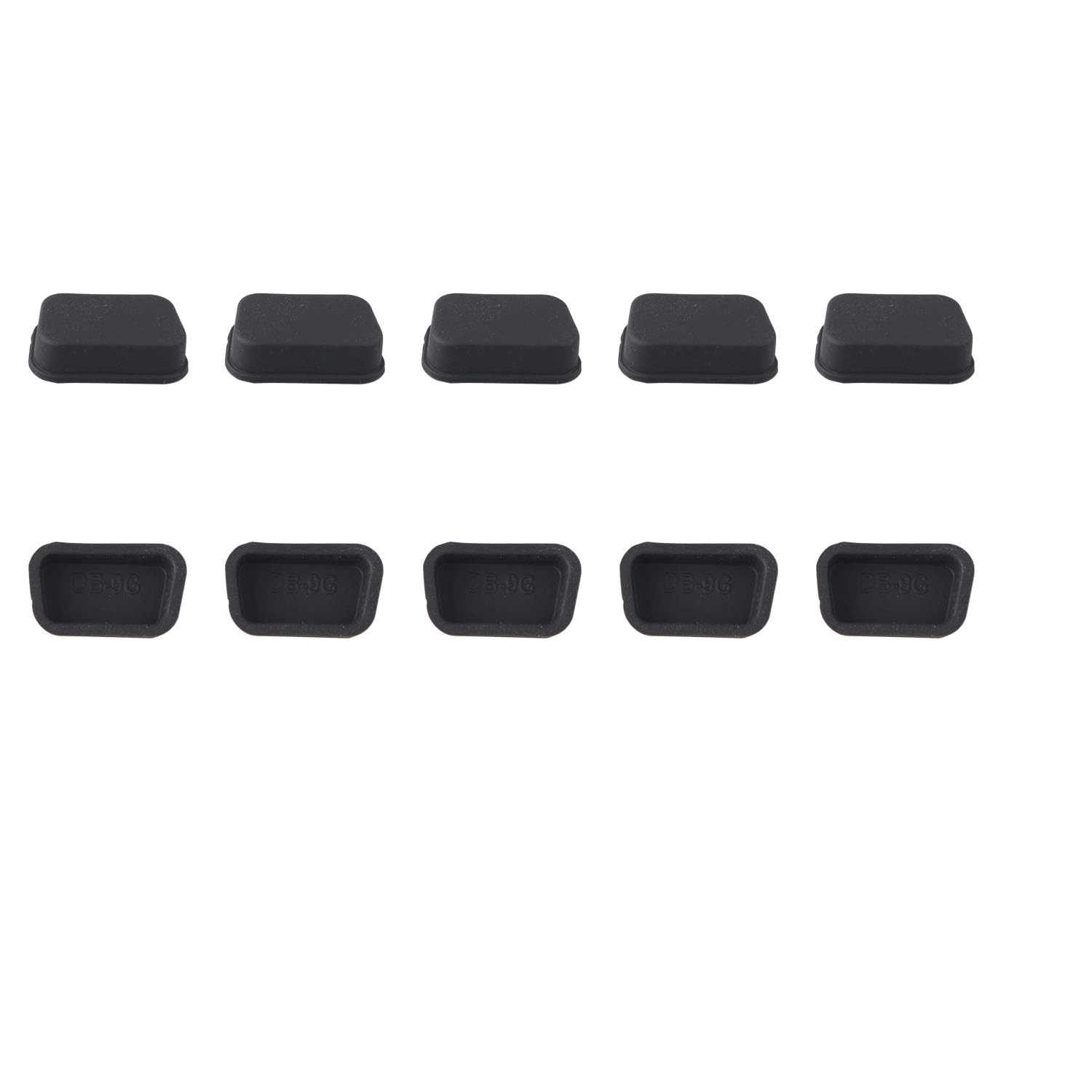Futheda 10Pcs Silicone DB9 Male RS232 Male COM Interface Port Anti Dust Plug Cap Cover Protector Compatible with Computer Laptop Black