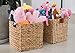 StorageWorks Wicker Baskets for Storage with Liners, Water Hyacinth Storage Baskets for Organizing, Handwoven Wicker Storage Cubes, Medium, 2 Pack