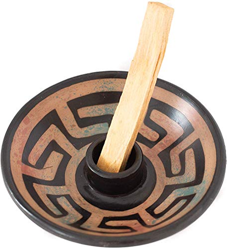 Luna Sundara Palo Santo Holder Authentic Chulucanas Peru Pottery (Peach) 5 Palo Santo Sticks Included