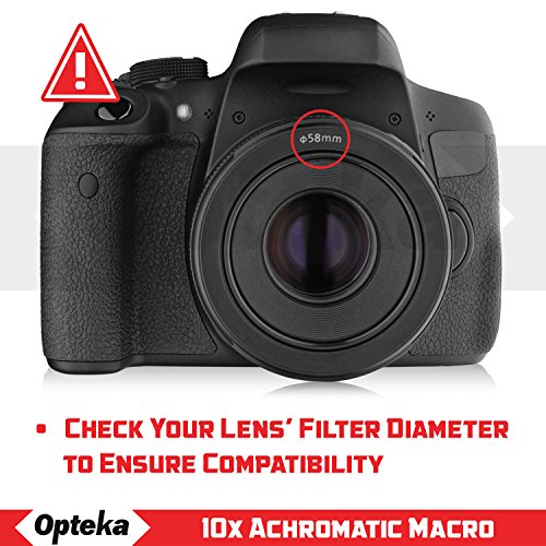 Opteka Achromatic 10x Diopter Macro Lens for Nikon D5, D4, D810, D800, D750, D610, D500, D7200, D7100, D7000, D5500, D5300, D5200, D3300, D3200 Digital SLR Cameras (Fits 52mm and 67mm Threaded Lenses) - Thumbnail 3