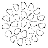 WXJ13 60 Pack Metal D Ring, 1 Inch