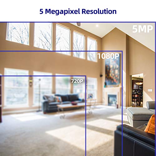 Home Security Camera System,Wandwoo 5MP Security Camera System,8-Channel Ultra HD 4K Output Video DVR Recorder,8×5.0MP (2560 X 1944) Security Cameras,2TB Hard Drive for 24/7 Recording