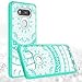 LG V20 Case, AnoKe LG V20 Clear Case,Scratch Resistant Glitter Mandala Flower Ultra-Thin Slim-Fit Women Girls Acrylic Hard Cover TPU Bumper Hybrid Protective Phone Case Cover for LG V20 TM CH Mint