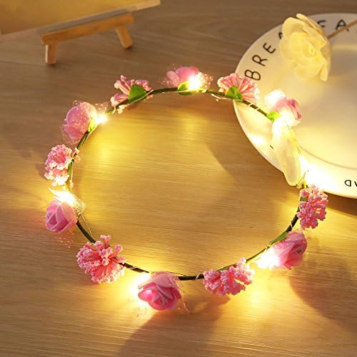 Xnferty Rose Flower Wreath Headband Crown Floral Fashion Headbands for Festival Wedding Festival