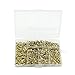 Small Wood Screws , Linwood 5mm 6mm 7mm 8mm 10mm Universal Self Drilling Flat Cross Head Screws Assortment (Gold Screws)