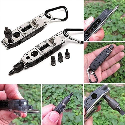 Gaddrt 2Pcs Portable Multifunctional Screwdriver Set Pocket LED Light Keychain Pliers Screwdriver Opener