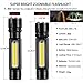 Led Flashlight,Sngg Rechargeable Flashlight with COB Light,USB Flashlight (18650 Battery Included), Zoomable, IP65 Water-Resistant, 1000 Lumens LED(Camping,Hiking,Emergency)