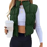 SySea Women's Crop Puffer Vest Winter Zip Up Lightweight Sleeveless Warm Outerwear Padded Coat