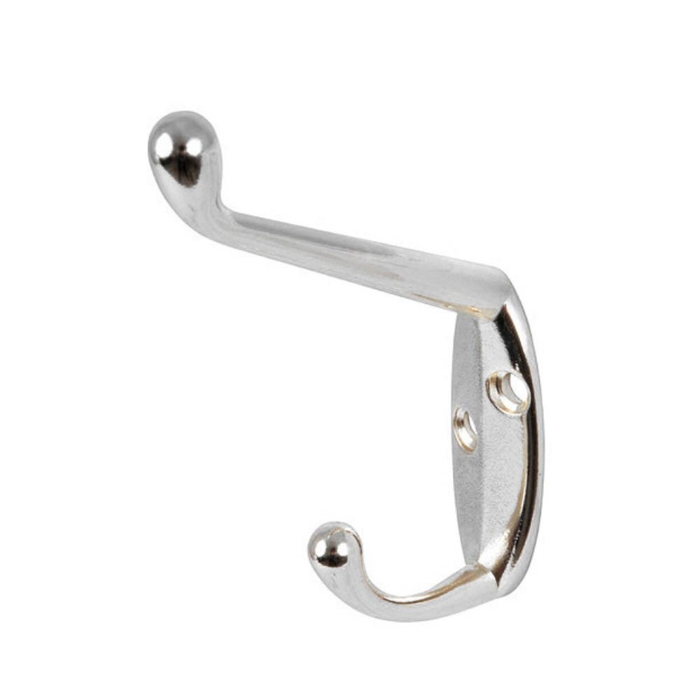 Merriway BH03924 Chromed-10 Pcs Hat & Coat Hook, Bright Chrome, 100mm