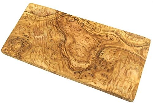 Cucina Priolo - Unique Natural Handcrafted Olive Wood Cutting Board/Cheese Board - Rectangular, 11.8 inches