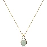 Teppdfann 14K Gold Plated Jade Necklace for Women - Timeless Green Jade Pendant Necklace, Meaningful Jade Jewelry for Mother's Day Anniversary Birthday