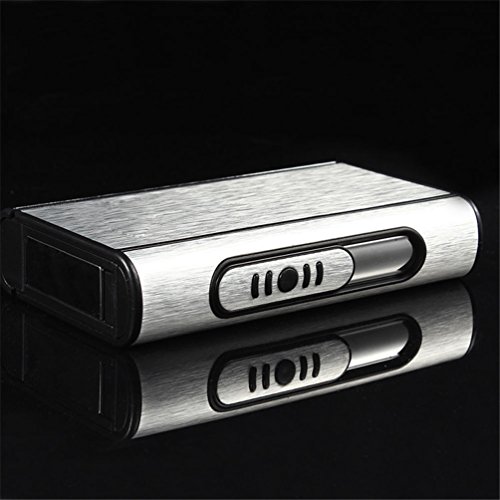 Aluminum Pocket Cigarette Case Automatic Ejection Holder Lighter Metal Box