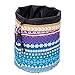 HOYOFO Travel Drawstring Closure Cosmetic Bags Makeup and Toiletries Storage Barrel Bag, Geometric Pattern