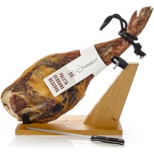 Serrano Schinken Reserva Halbentbeint (Vorderschinken) + Schinkenhalter + Messer 4 – 4.5 Kg