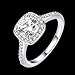 TIVANI [Eternity Love Women's Pretty 18K Silver/White Plated Princess Cut CZ Crystal Engagement Rings Best Promise Rings for Her Anniversary Cocktail Arrow Wedding Bands Collection Jewelry Rings