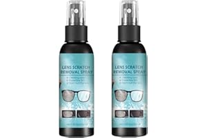 KAZIO Lens Scratch Removal Spray, Eyeglass Windshield Glass Repair Liquid, Scratch Remover for Sunglasses, Lens Scratch Remover, Glasses Lens Cleaning Spray for Sunglasses Screen Cleaning Tool (2pc)