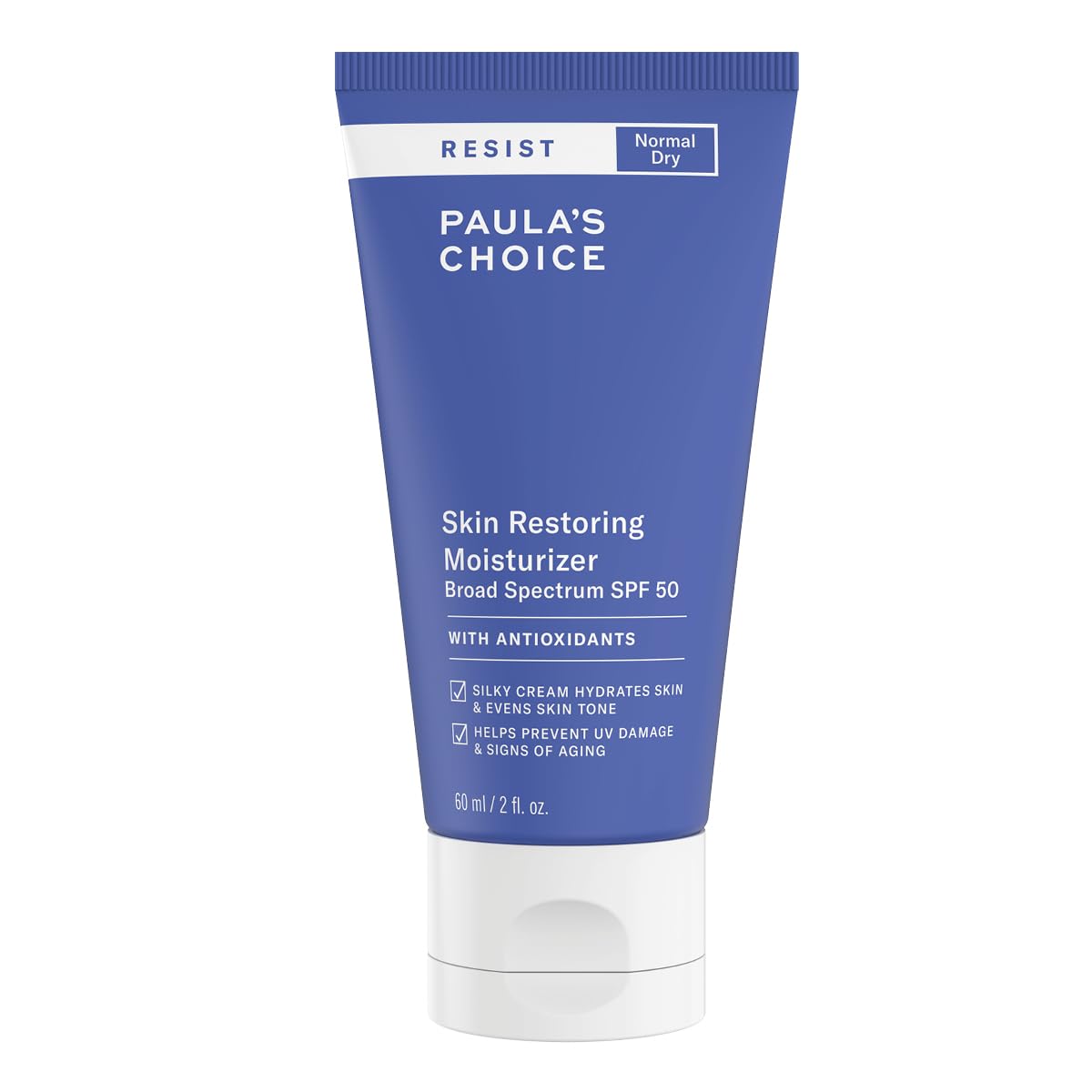 Paula's Choice RESIST Anti Aging Skin Restoring Moisturiser SPF 50 - Hydrates Dry Skin - Protects from Sun Damage - Reduces Brown Spots - with Shea Butter & Niacinamide - Normal to Dry Skin - 60 ml