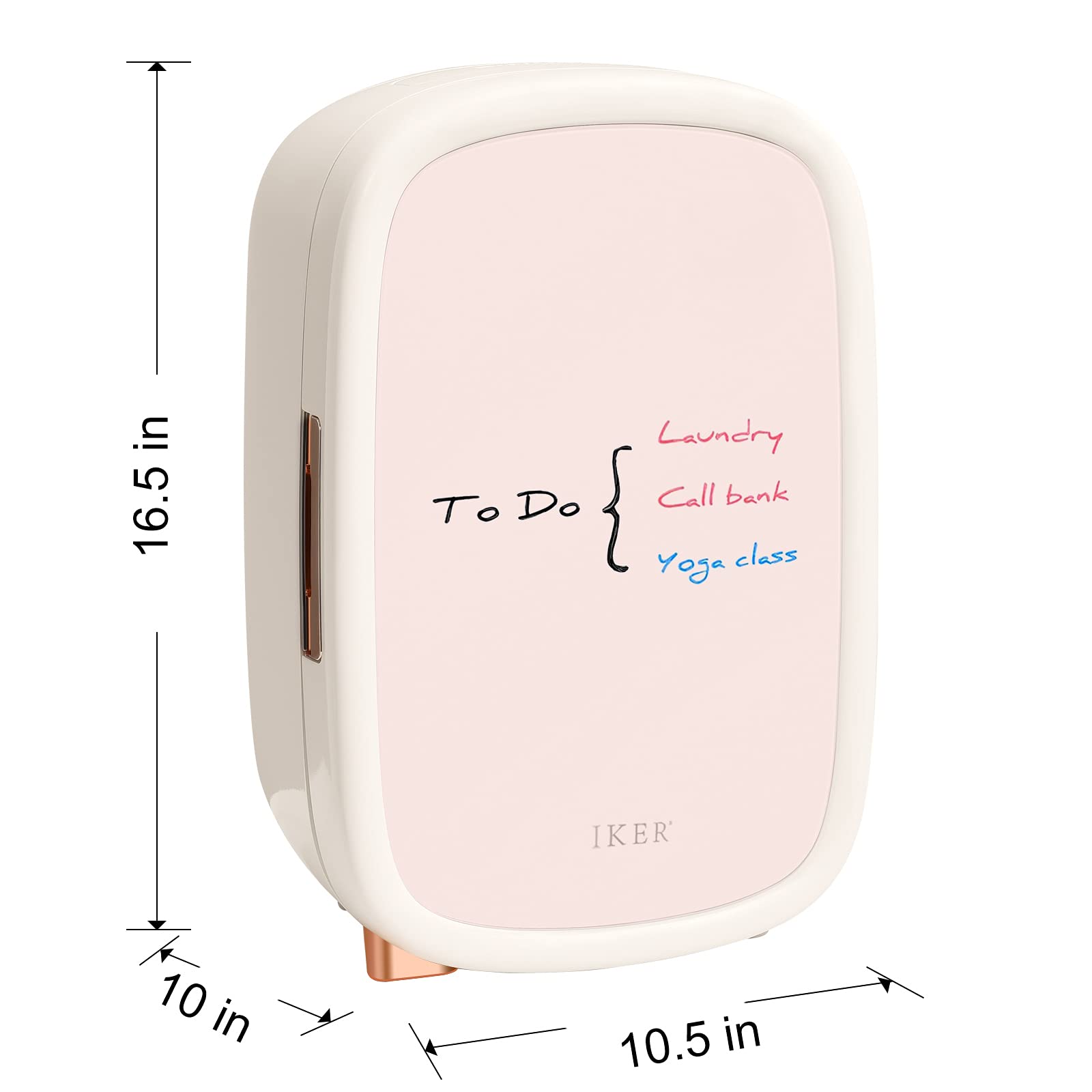 IKER Beauty Mini Fridge, 12 Liter Compact Refrigerator for Skin Care, Makeup and Cosmetic Products, Skincare Fridge for Women & Teen Girls, Portable Makeup Fridge for Bedroom, Office (White) - Image 2