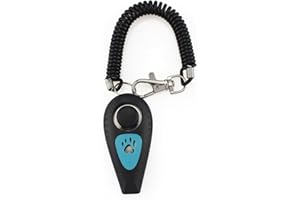 Dog Clicker for Training - Professional Silent Behavior Aid | 2 in 1 Puppy Training Clicker and Whistle with Wrist Strap | Do