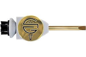 Skinny Golf Pocket Caddie | The Ultimate 4-in-1 Golf Tool | with Scrub Brush, Brass Tip Groove Cleaner, Divot Repair & Ball Marker | Fits Easily in Your Pocket | Holds Any Ball Marker