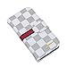 RAYTOP Luxury Brand Designer White Checks Leather Cases Wallet Flip Covers for Apple iPhone SE 5 5s with Kickstand Function Card Holder Stand Classic Classy Decent Design High Quality Cheap