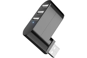 USB Port Splitter, PANPEO 3 Port USB 2.0 Expander Splitter [90°/180° Degree Rotatable] for Laptop, Xbox, Wii, PS3, PC, MAC, Mac Book, Tablet, Tab, Console, Printer, Camera - Black