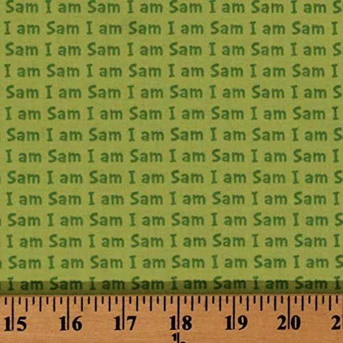 Cotton Green Eggs and Ham Dr. Seuss"I Am Sam" Cotton Fabric Print by The Yard (D470.03)