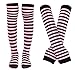 Bienvenu Colorful Rainbow Stripe Leggings Long Knit Gloves Socks Set Party Costume Accessory,Pink