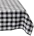 LTC LINENS 60 in. x 102 in. Black and White Checkered Rectangular Tablecloth-Black Gingham Table Cloth for 6 Feet Rectangle Table - Stain Resistant, Washable Fabric Plaid Table Cover for Picnic, Party