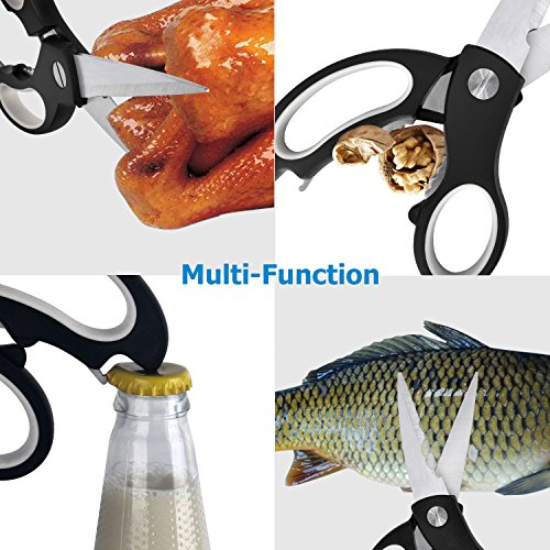 Topwit Kitchen Scissors, Heavy Duty Kitchen Shears with Premium Stainless Steel, Ultra Sharp, Multi-Function Kitchen Utensils for Cooking