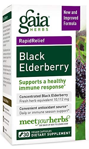 Gaia Herbs Black Elderberry, Vegan Powder Capsules, 30 Count (Pack of 2) – Organic Sambucus Elderberry Extract, Potent Daily Immune Support Gaia Herbs Black Elderberry, Vegan Powder Capsules, 30 Count (Pack of 2) – Organic Sambucus Elderberry Extract, Potent Daily Immune Support