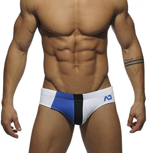Jon Kee Men's swimwear low rise sexy pouch swimming briefs board shorts white M